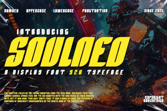 Soulneo: Y2K Display Font for Futuristic Techno Designs